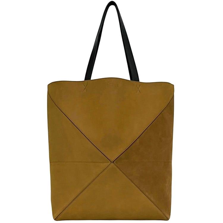 ロエベ トートバッグ フォルドトート XL ブラウン パズル B933Q18X01 美品 スエード レザー 中古 052417 LOEWE 肩掛け スウェード 大容量 書類 ロゴ刻印 茶色 メンズ レディース 男女兼用 定番 人気 LOEWE（ロエベ） トートバッグ フォルドトート XL ブラウン パズル