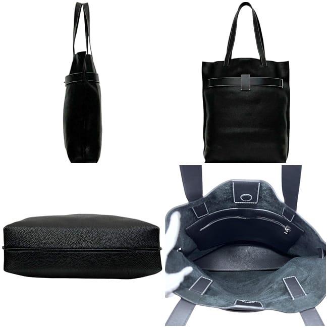 ロエベ トートバッグ ストラップバーティカル ベルト ブラック アナグラム 美品 レザー 中古 061803 LOEWE 肩掛け グレインレザー シンプル 書類 a4 黒 革バッグ メンズ レディース 男女兼用 ビジネス 普段使い ロゴ LOEWE（ロエベ） トートバッグ ストラップバーティカル ベルト