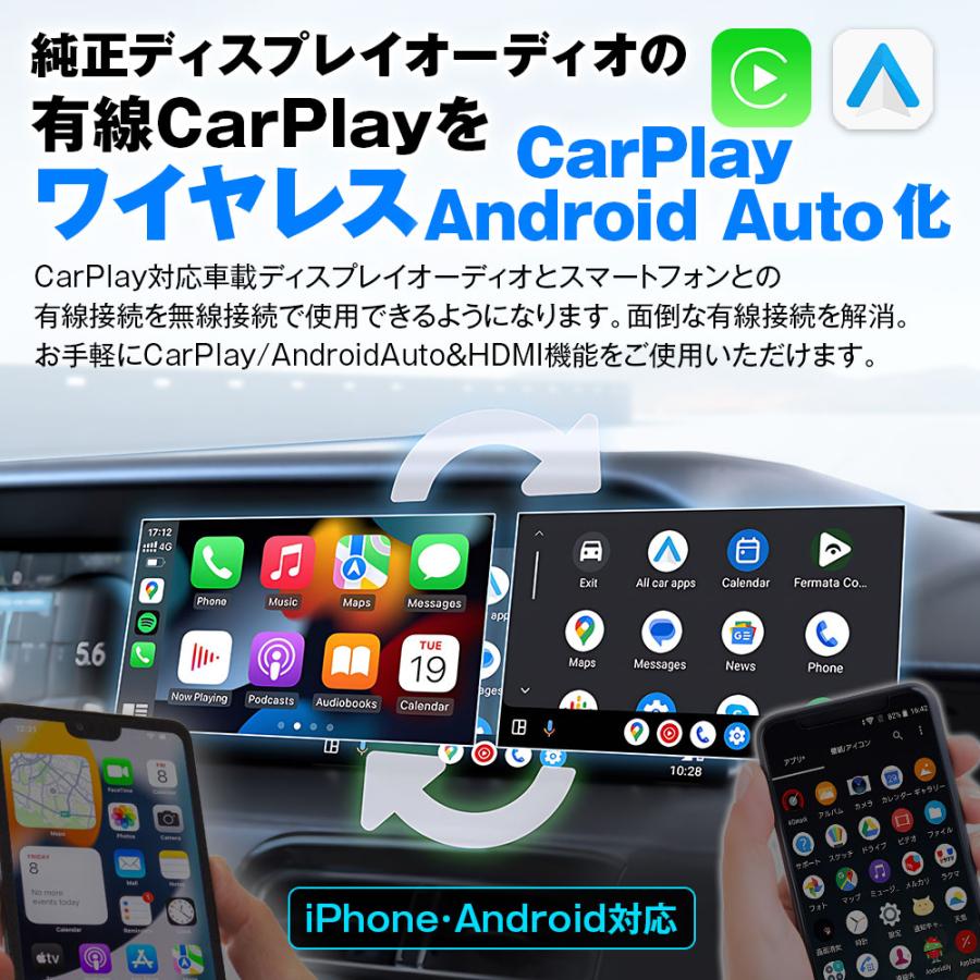 CarPlay メディアアダプター ワイヤレス 車用 AndroidAuto 無線 ディスプレイオーディオ FireTVStick接続 ゆうパケット3 | MAXWIN | 02