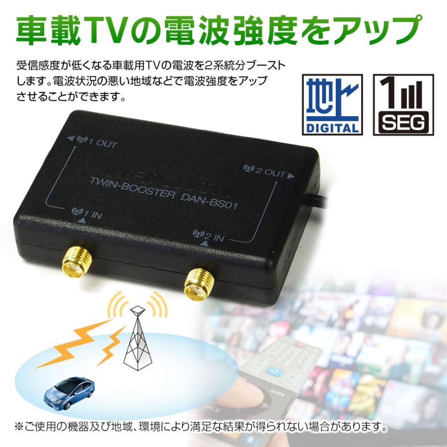 アンテナ ブースター 受信 車載 SMA ワンセグ 地デジ フルセグ TV 2