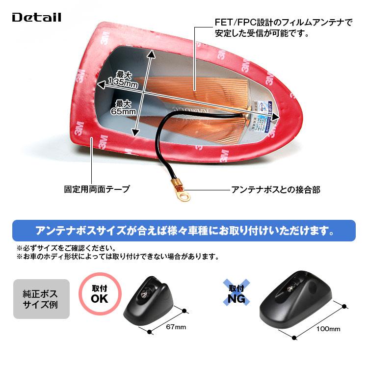 フィンアンテナ シャークアンテナ 汎用 流線型ボディー ホワイト