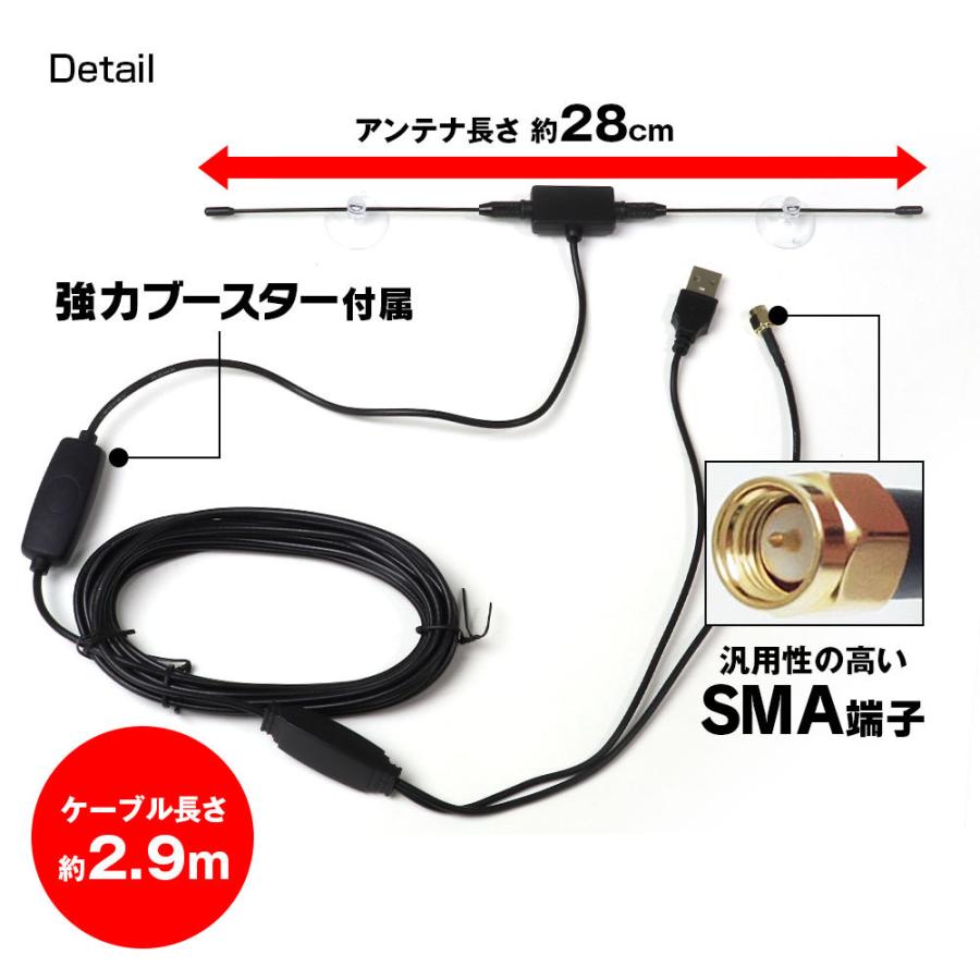 アンテナ ダイポール ダイポールアンテナ 車載 地デジアンテナ 高感度 ブースター内蔵 吸盤付き ロッド Sma端子 Tv テレビ 定形外送料無料 Dan36 Future Innovation 通販 Yahoo ショッピング