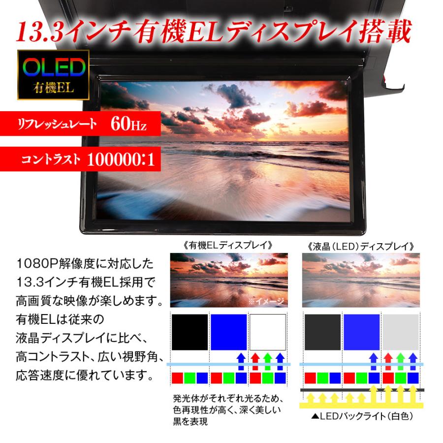 有機EL搭載 フリップダウンモニター 13.3インチ アルファード40G/X/Z