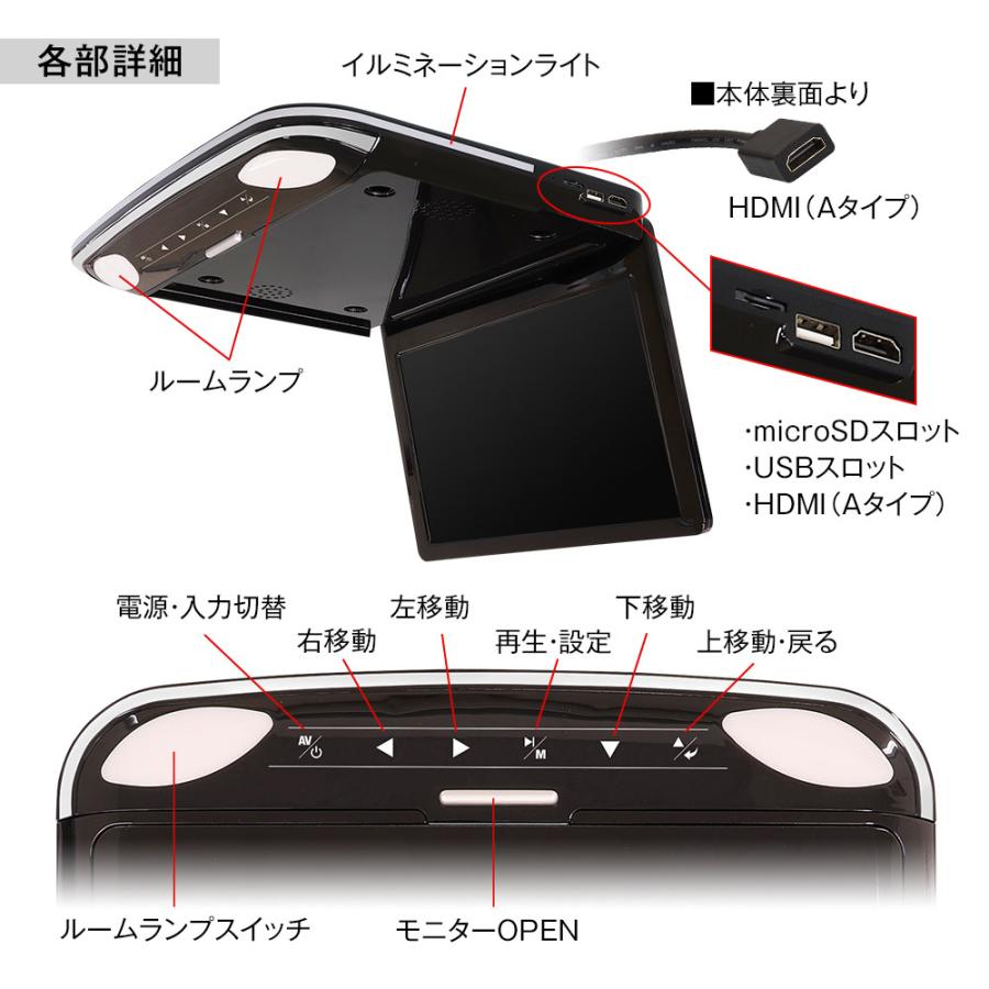 MAXWIN（マックスウィン） フリップダウンモニター 12インチ