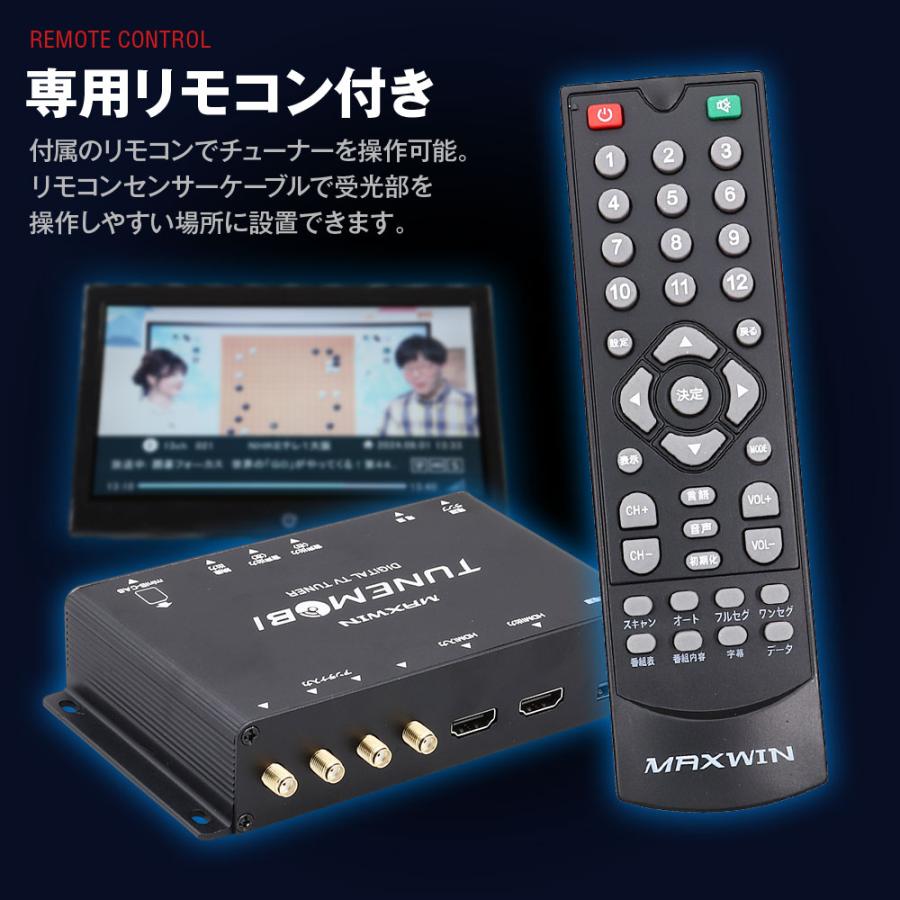 MAXWIN TM-4T001 地デジチューナー フルセグチューナー 4×4 車載 HDMI