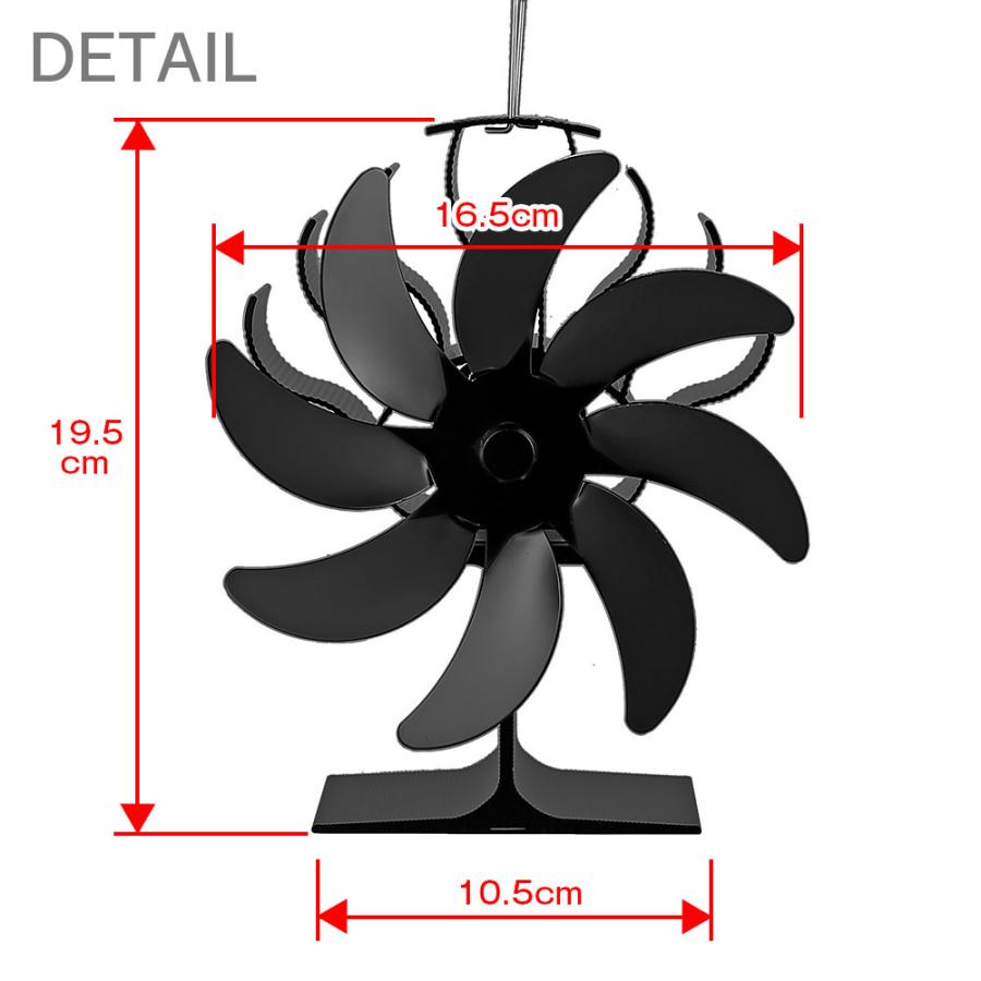 ストーブファン 8枚羽根 薪ストーブ 石油ストーブ 暖炉用品 静音 エコファン 自動 サーキュレーター 省エネ 空気循環 防寒 |  | 08