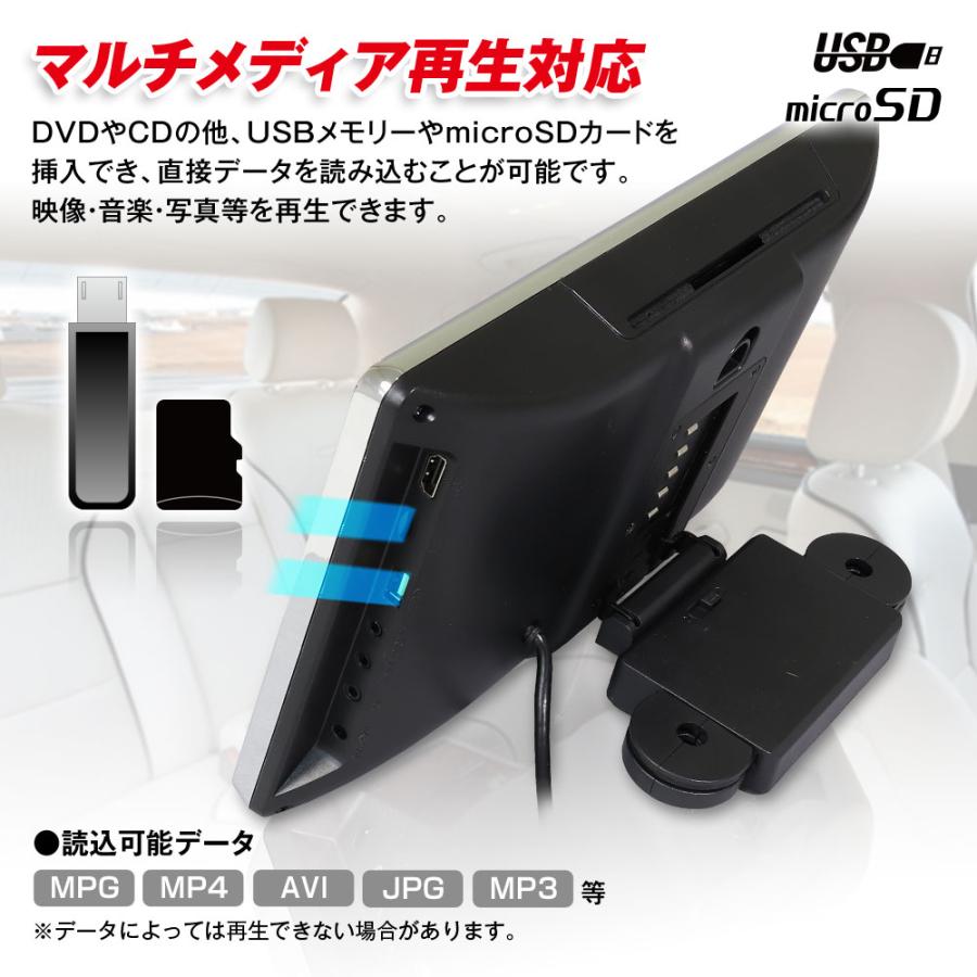 ヘッドレストモニター DVD 2個セット 2台セット スロットイン DVD内蔵