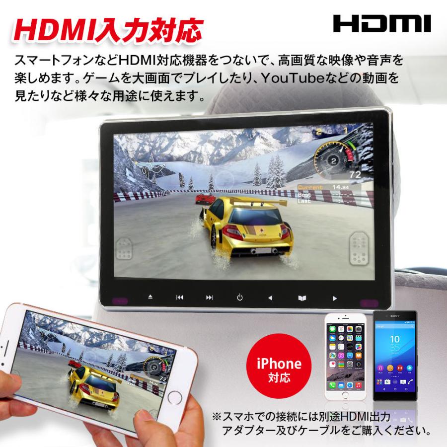 ヘッドレストモニター Dvdプレーヤー Dvd内蔵 Cprm 11 6インチ 車載 ポータブル リアモニター Ips Hdmi Iphone Hrkit901 Future Innovation 通販 Yahoo ショッピング