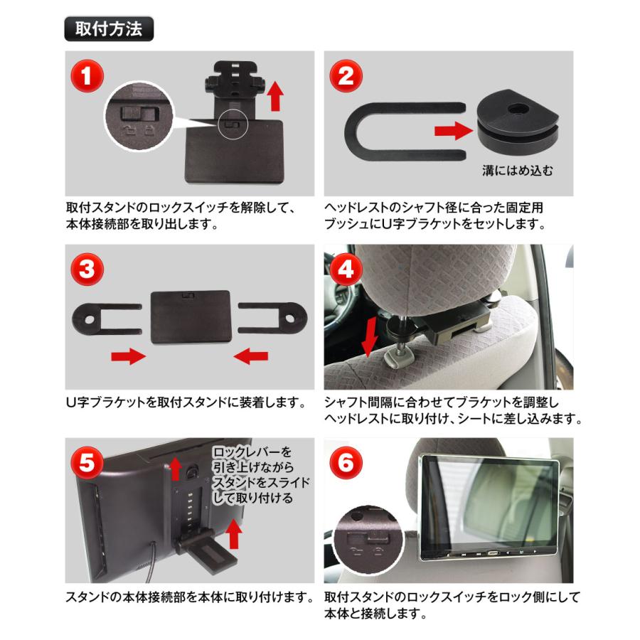 ヘッドレストモニター DVD内蔵 後部座席 DVDプレーヤー HDMI CPRM