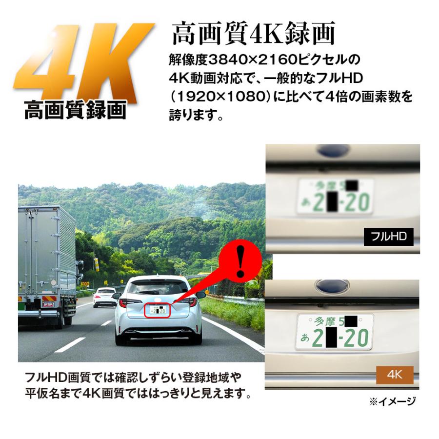 ドライブレコーダー 4K EIS 9時間連続録画 手ブレ補正 2輪車向け