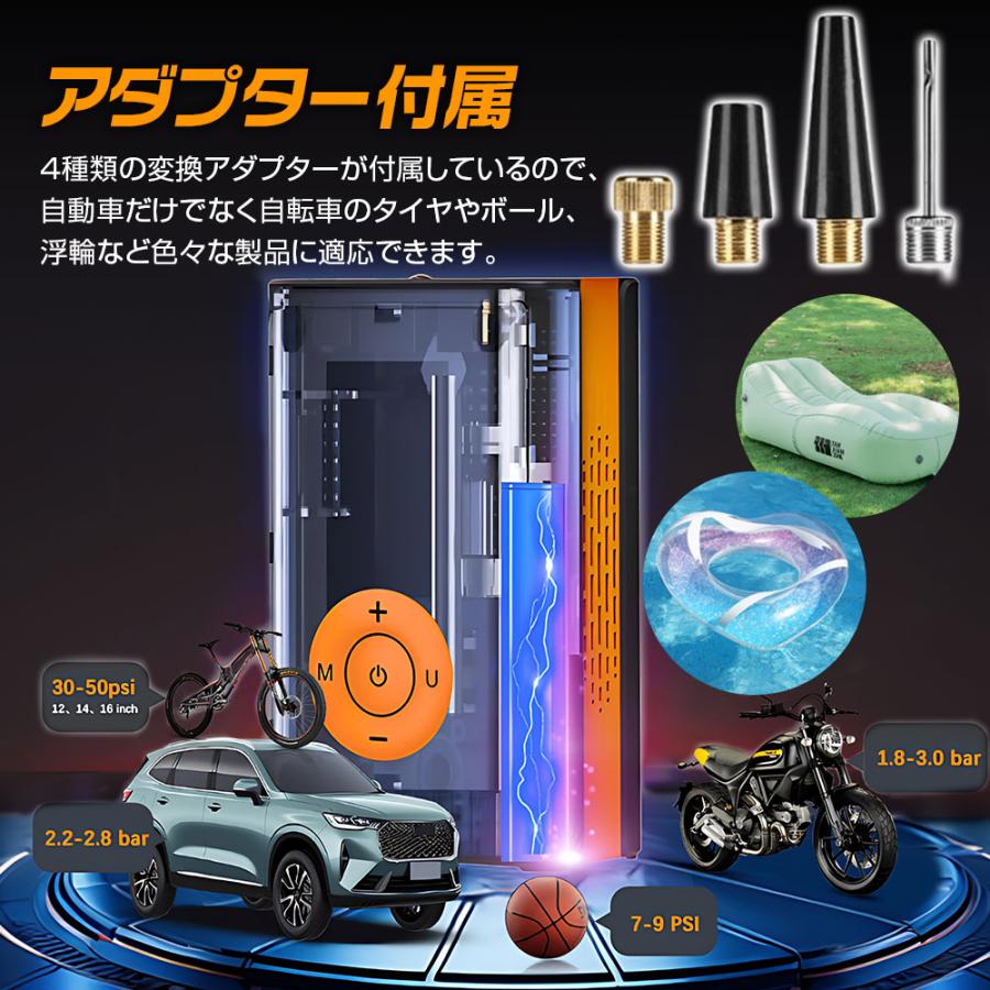 最大150PSI エアコンプレッサー 4500mAh 電動エアポンプ 充電式 充電式 最大150PSI エアコンプレッサー 4500mAh 電動エアポンプ