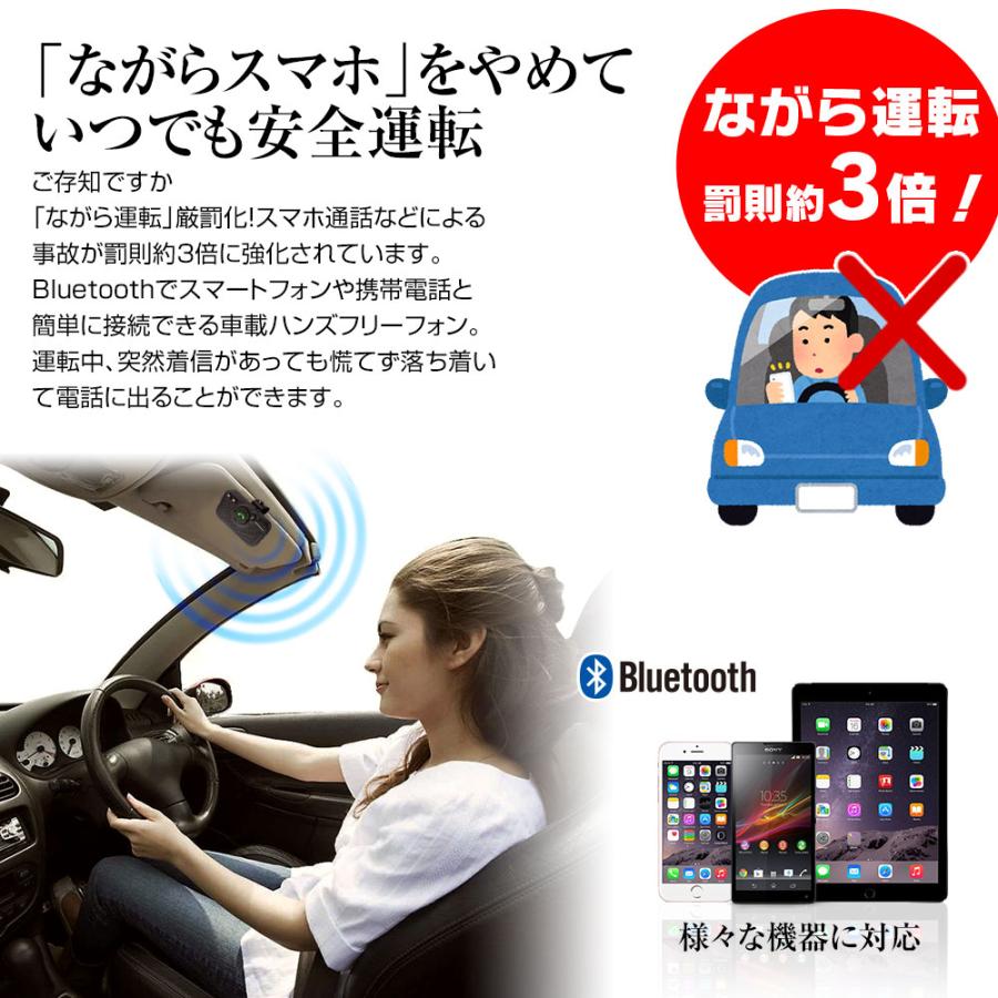 ハンズフリー Bluetooth 車載 ハンズフリーフォン ワイヤレス