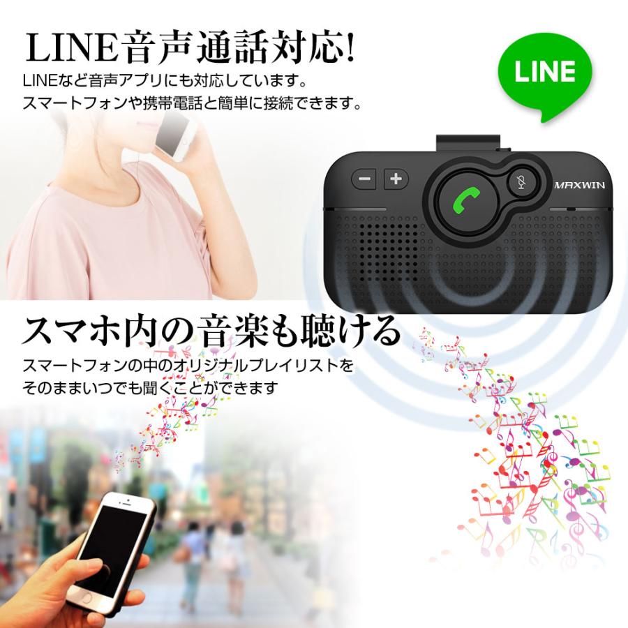 ハンズフリー Bluetooth 車載 ハンズフリーフォン ワイヤレス