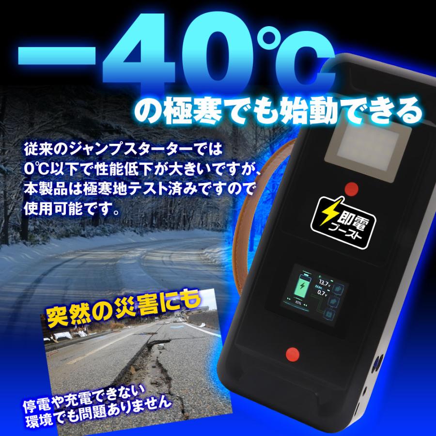 ジャンプスターター スーパーキャパシタ搭載 バッテリーレス 充電不要 最大2年保証 エンジンスターター 12V 専用 バッテリー上がり ライト K-CJS01 |  | 06