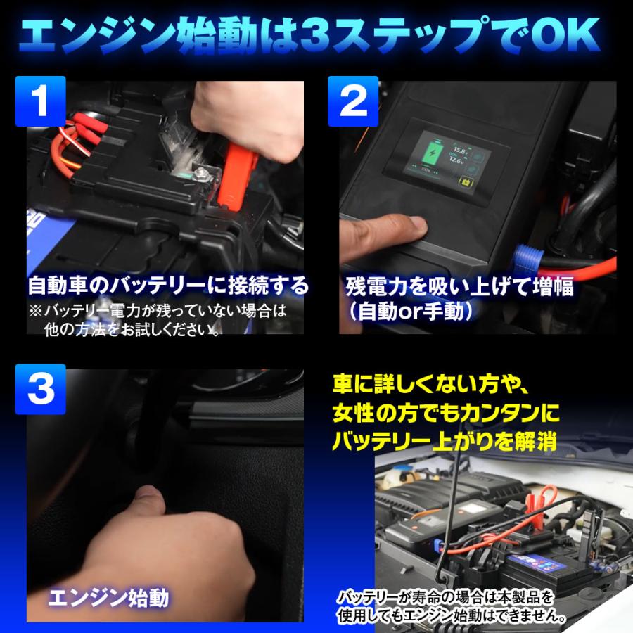 ジャンプスターター スーパーキャパシタ搭載 バッテリーレス 充電不要
