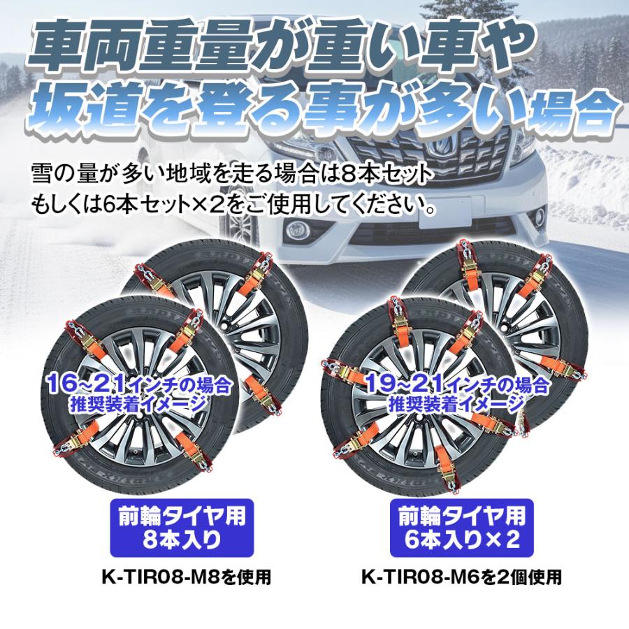 タイヤチェーン 金属製 スノーチェーン 普通車 ジャッキアップ不要