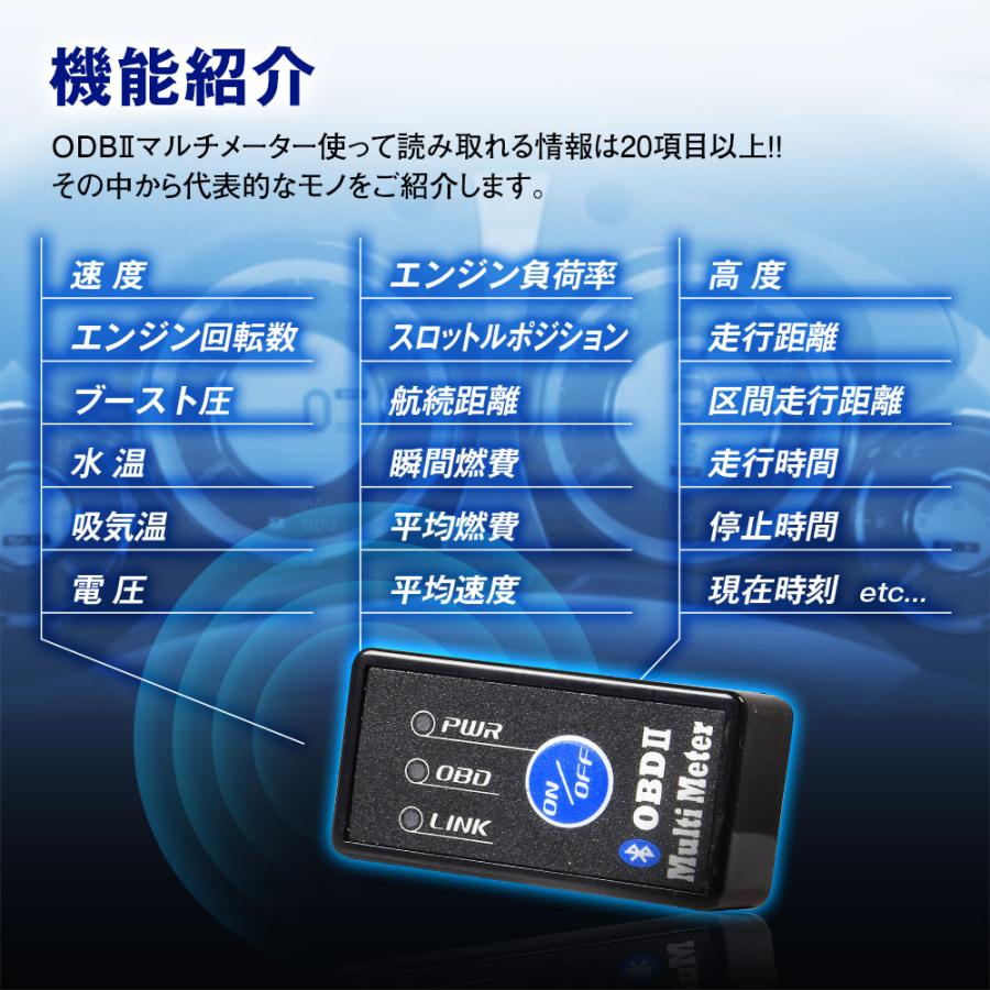 OBD2 メーター Bluetooth マルチメーター サブメーター スピード OBD2 メーター Bluetooth マルチメーター サブメーター スピード