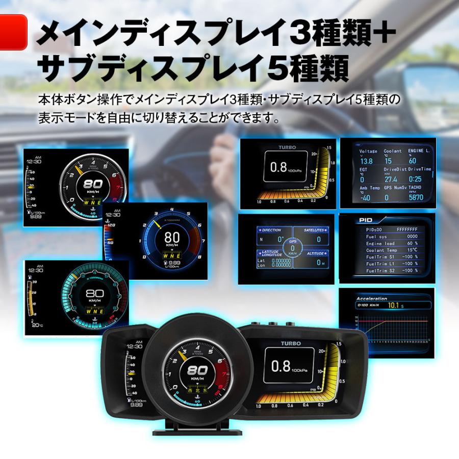 21 最新型 2画面 3画面 4インチ Gps Obd2 サブメーター スピードメーター タコメーター デジタルメーター データ検出 マルチメーター メーター 多機能 液晶ディスプレイ 車用 車載 追加メーター 電圧計 高輝度 値引きする 車用