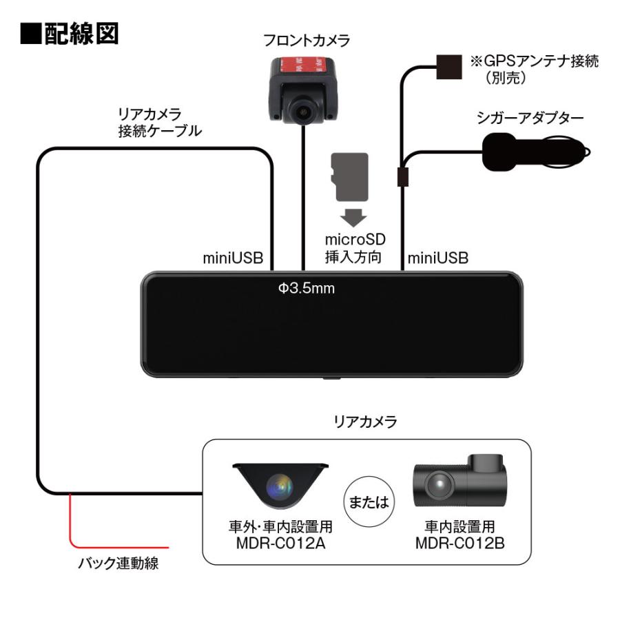 MAXWIN（マックスウィン） 再生品 ドライブレコーダー ミラー型 10.88