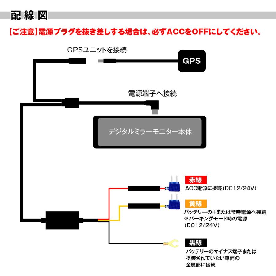 MAXWIN GPSコネクタ付き 3芯電源ケーブル MDR-G012 MDR-G013専用