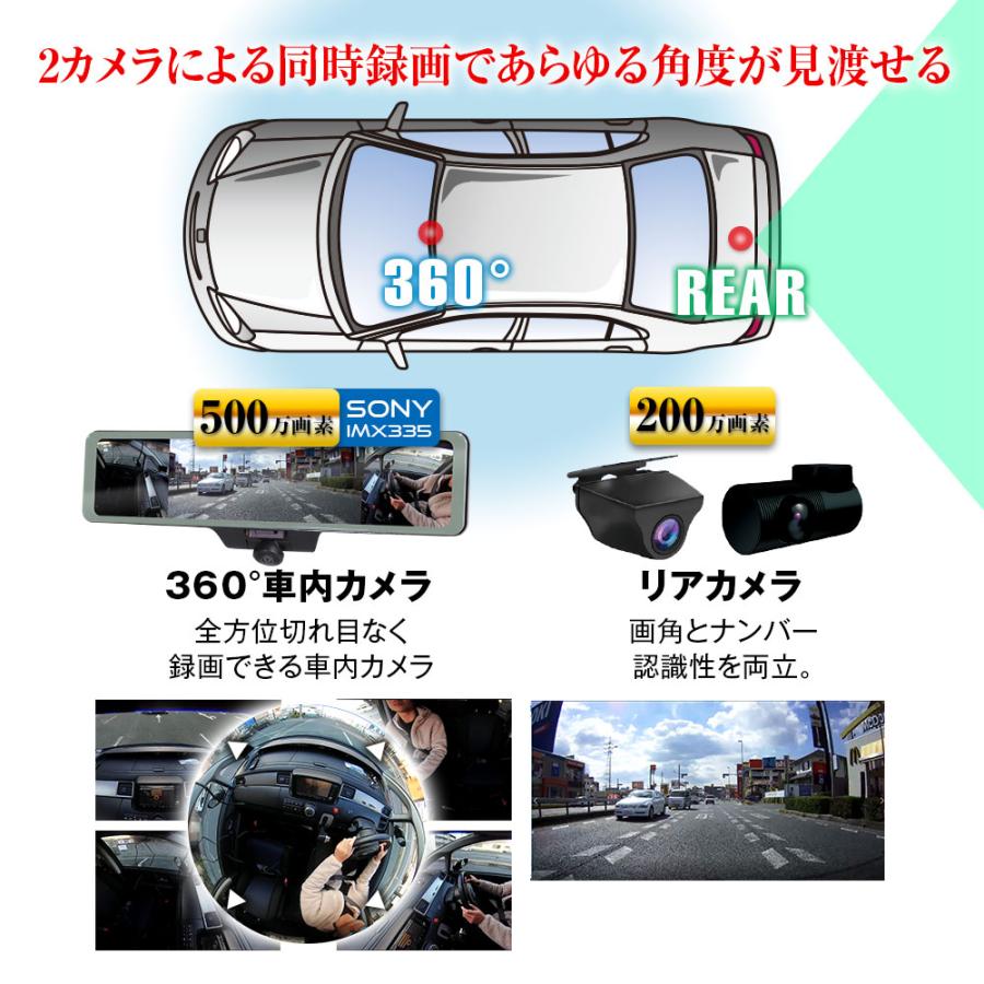 MAXWIN（マックスウィン） ドライブレコーダー ミラー 360度 ミラー型