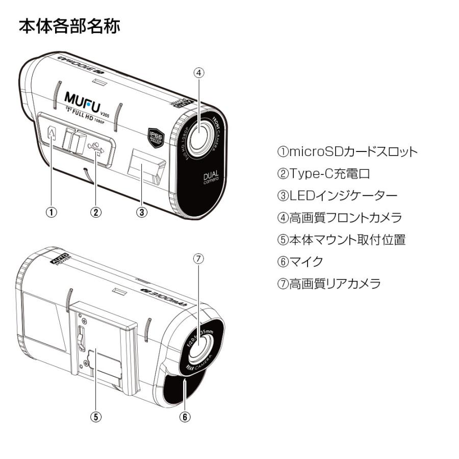 MAXWIN（マックスウィン） ドライブレコーダー バイク用 2カメラ 前後
