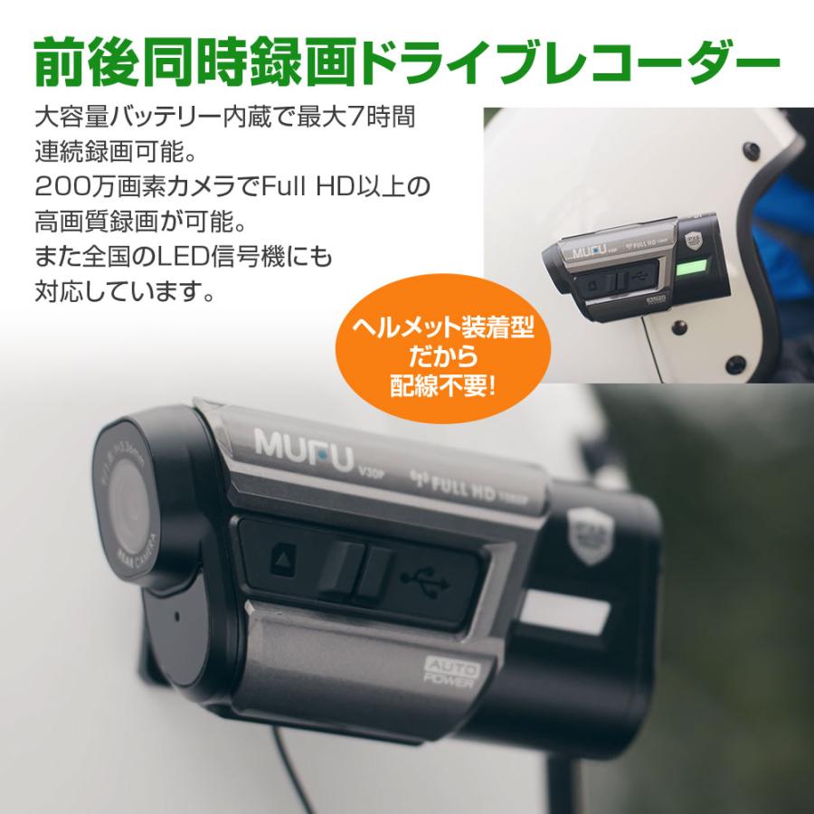 MUFU V20S フルHD 1080P MF-BDVR001 MUFU V20S Helmet Camera | Dual‑Lens 1080p, 7.5 Hours, IP66
