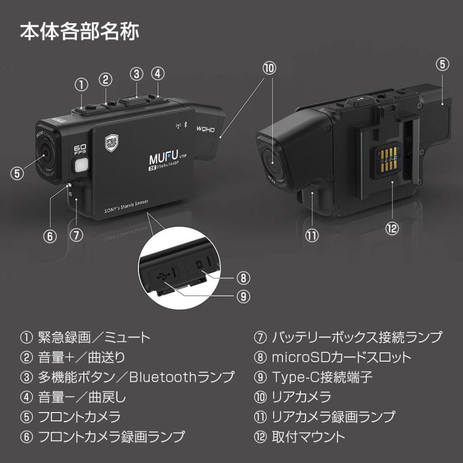 MAXWIN（マックスウィン） ドライブレコーダー バイク用 MUFU 2カメラ
