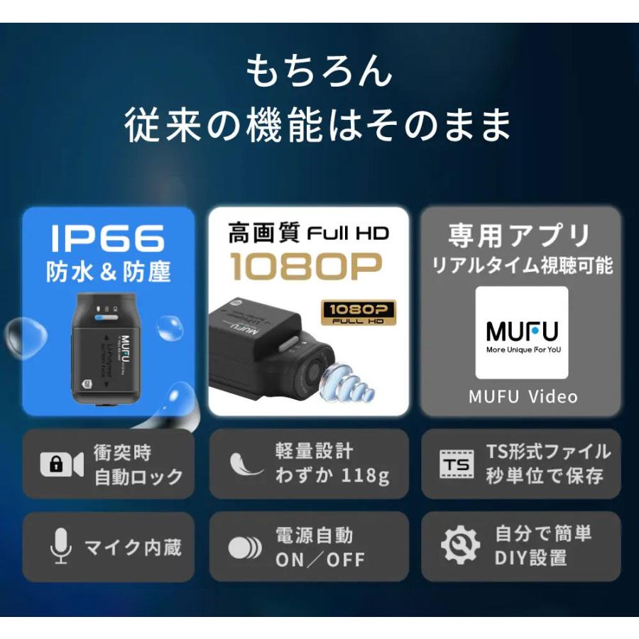 MAXWIN（マックスウィン） ドライブレコーダー バイク バッテリー 最大