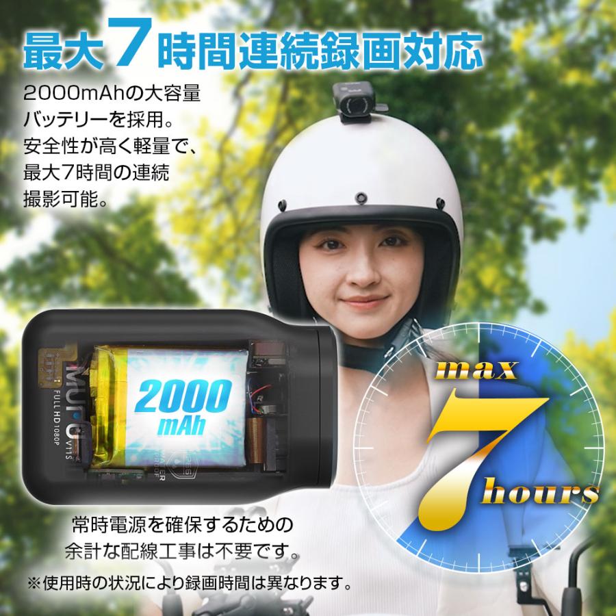 ドライブレコーダー バイク MUFU 装着即時録画 ヘルメット装着 WiFi 200万画素 フルHD 防水防塵 MAXWIN MF-BDVR003｜f-innovation｜06