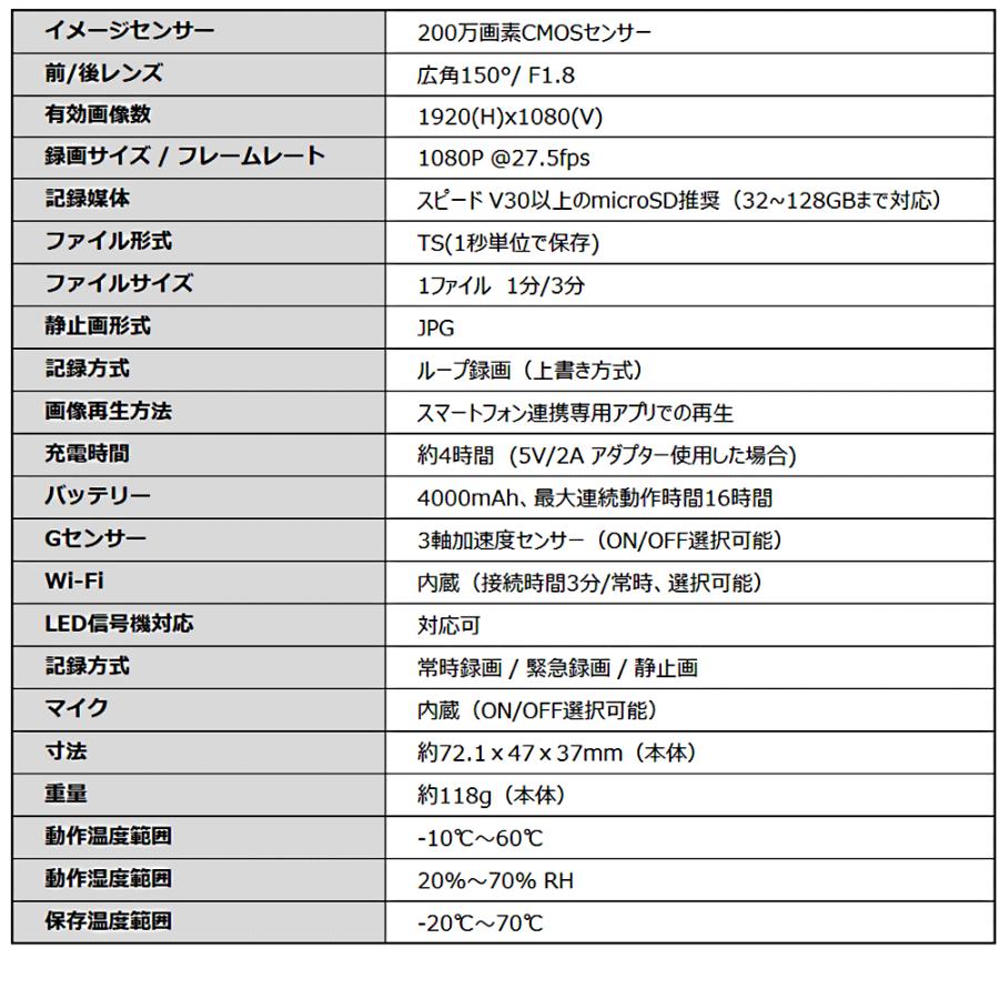 ドライブレコーダー 配線不要 バッテリー 搭載 最大16時間連続使用 貼るだけ 車用 取付位置自由 WiFi MAXWIN MUFU MF-BDVR003C-PRO | MAXWIN | 14