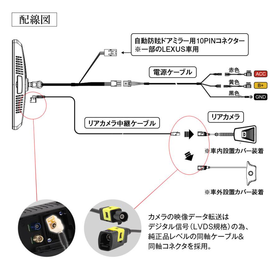 MAXWIN（マックスウィン） デジタルルームミラー 純正ミラー交換 最大3