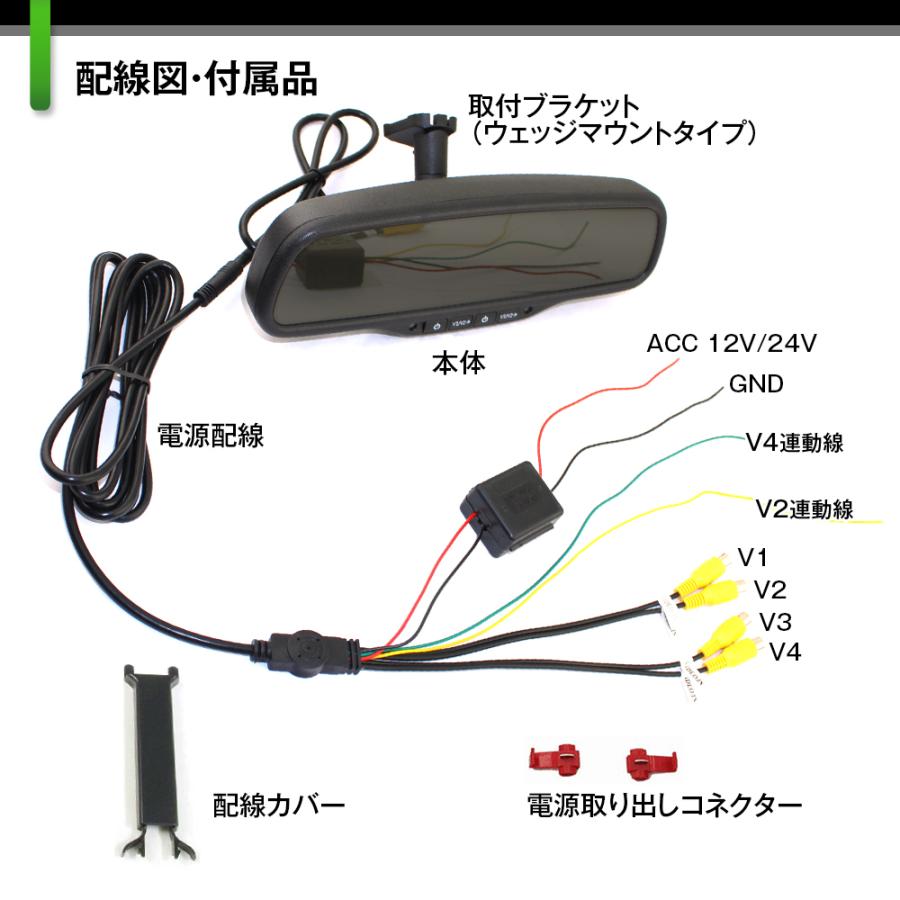 MAXWIN（マックスウィン） ルームミラーモニター 4.3インチ 2モニター