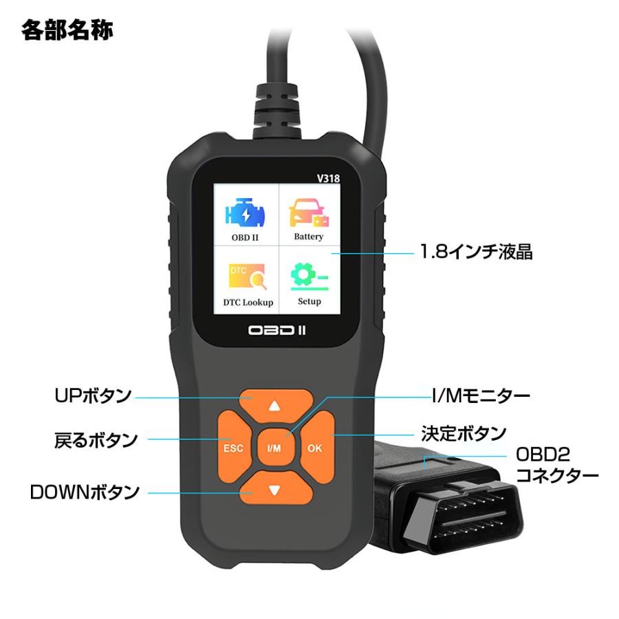 obd2 診断機 故障診断機 日本語 自動車 故障診断機 OBD2 スキャンツール 故障コードの読み取り OBD2定義の車種に対応 YFF｜f-innovation｜10