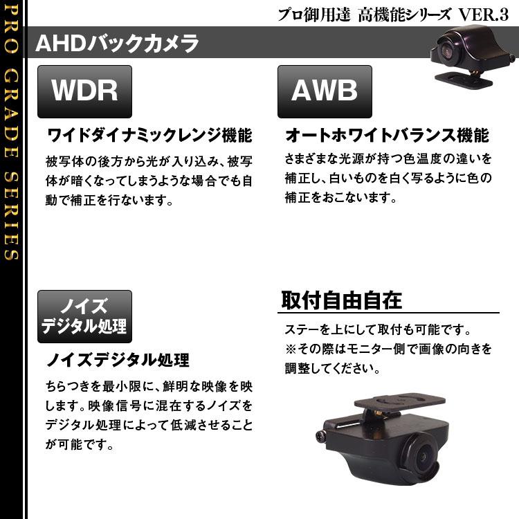 バックカメラ リアカメラ AHD ハイビジョン 100万画素 鏡像 4ピン 4P