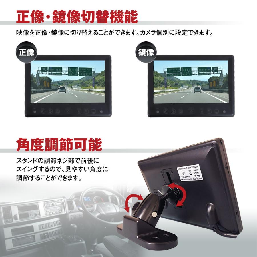 オンダッシュモニター トラック対応 7インチ 2系統 バック連動 防水 正