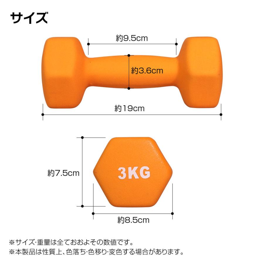 ダンベル 2個セット 鉄アレイ 3kg 筋トレ 筋力 トレーニング
