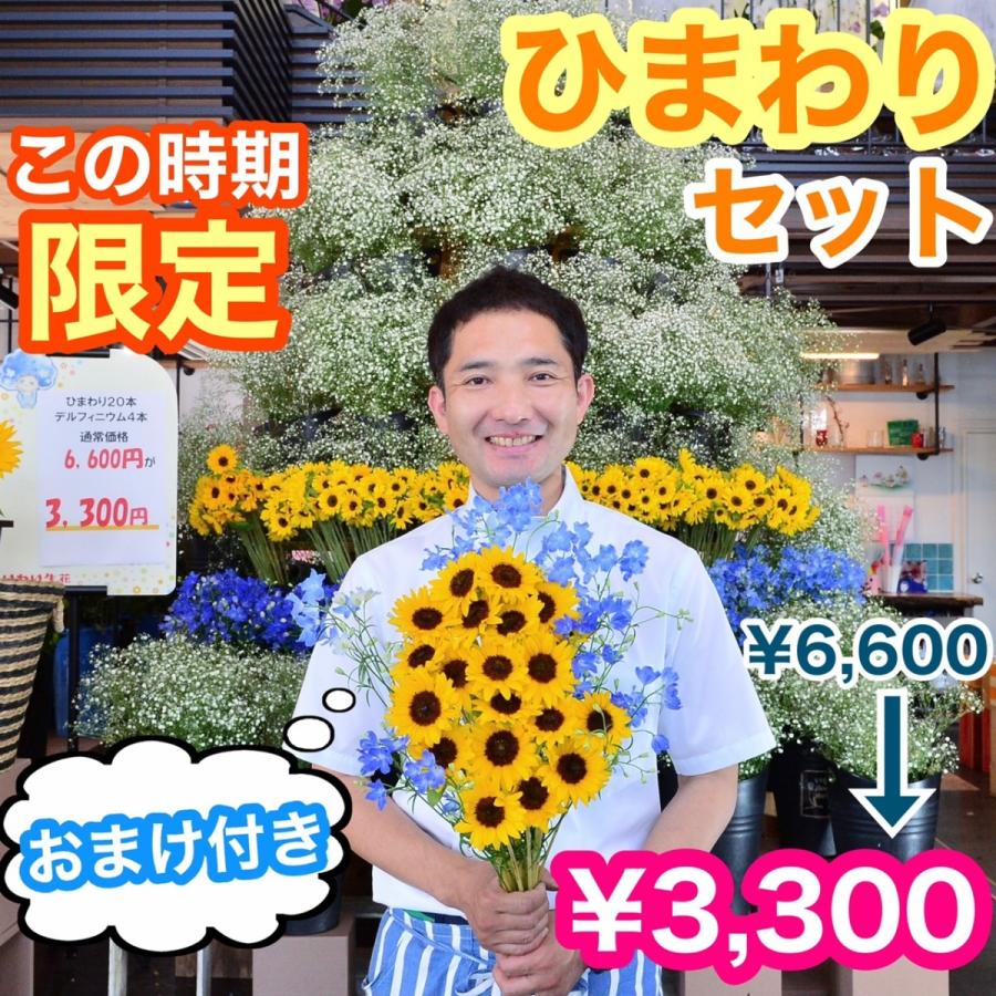 楽天市場 ひまわりとティファニーブルーの旬の花どっさり