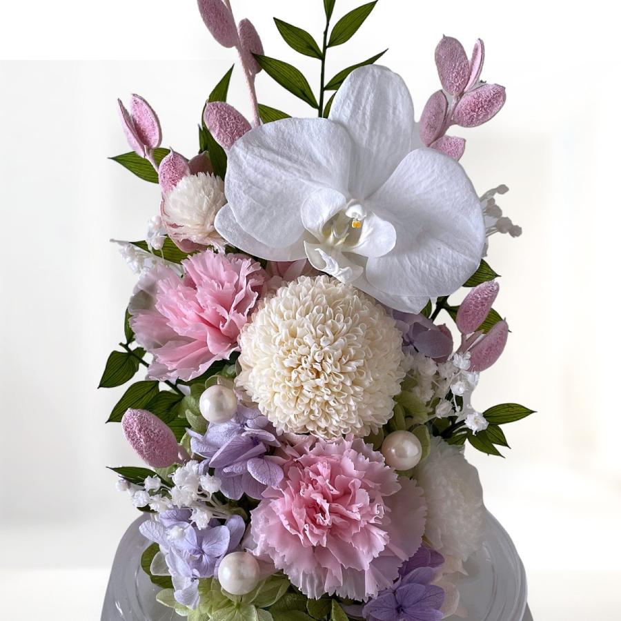 仏花、お供え花、ピンク胡蝶蘭アレンジ　初盆　法事 仏花 プリザーブドフラワー お盆 新盆 初盆 お供え 供花