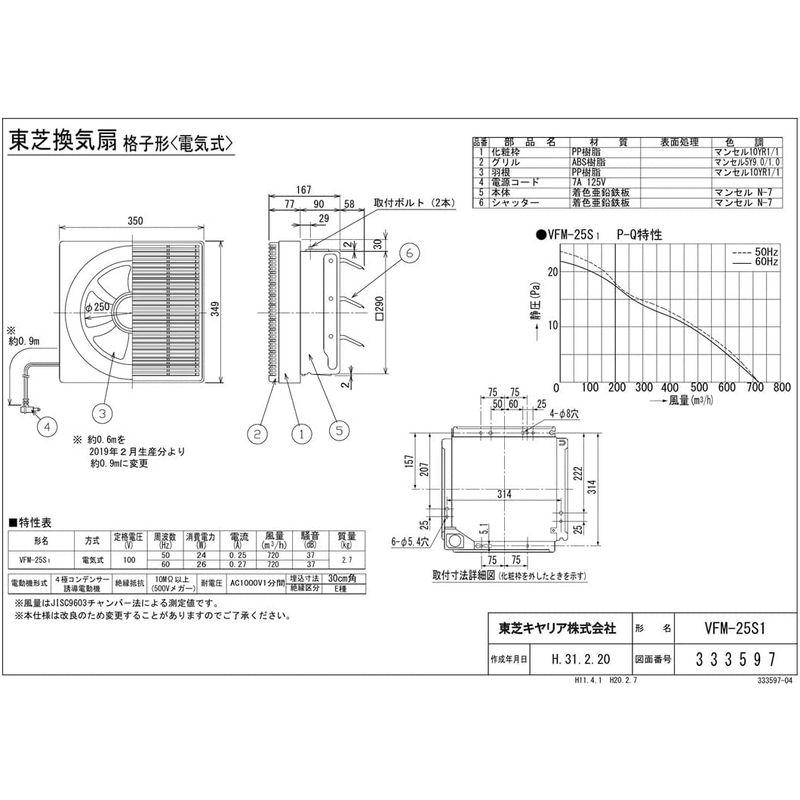 東芝(TOSHIBA)　電気式25CM格子形　VFM-25S1