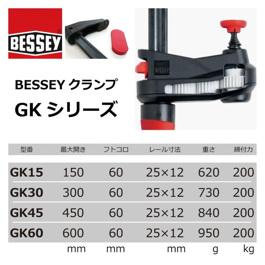 BESSEY ギアクランプ GK45 / 木工 DIY 工具 クランプ｜f-machine｜02
