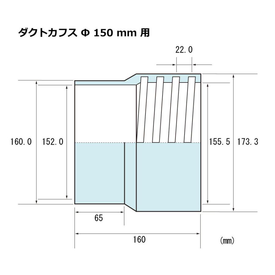 【カナフレックス】ダクトカフス（右巻）Φ150mm / 木工・機械・集塵・ダスト・ダクトホース付属品 / グレー・塩ビ |  | 01