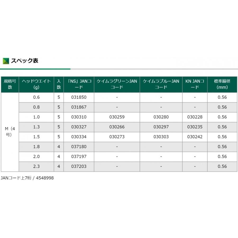 ODZ/土肥富 レンジクロスヘッド ZH-38-N M(4号)サイズ 0.6, 0.8, 1, 1.3, 1.5, 1.8, 2, 2.3g アジ・メバル用ライトゲームジグヘッド 国産・日本製(メール便対応)｜f-marin｜05