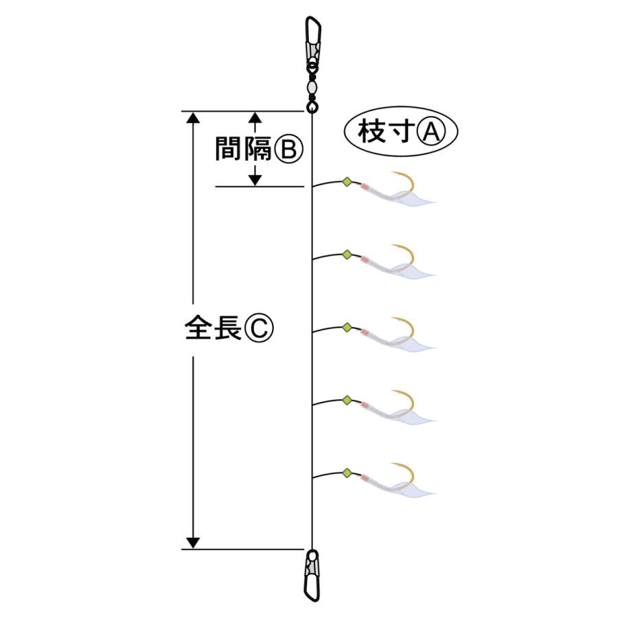 がまかつ/Gamakatsu 堤防アジサビキケイムラスキン S-161 3, 4, 5, 6, 7, 8号 42564 アジ・イワシ・サバ堤防サビキ仕掛け(メール便対応)｜f-marin｜04