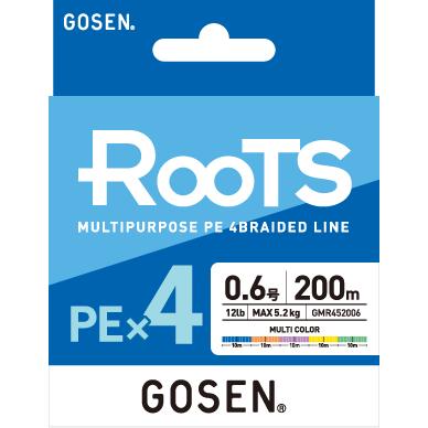 GOSEN/ゴーセン ROOTS PE×4 200m マルチカラー GMR4520 0.4,0.5号 8,10lb 4本組PEライン 国産 万能ライン(メール便対応)｜f-marin｜02