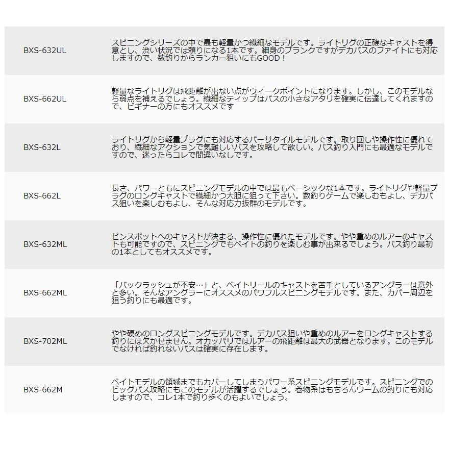 (新商品)メジャークラフト バスパラ BXS-632L BASSPARA スピニングモデル ルアーロッド｜f-marin｜08