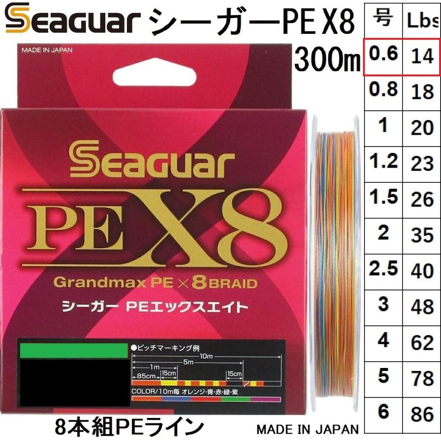【PSA8】8枚セット Seaguar（シーガー） クレハ/Kureha グランドマックスPE X8 300m 0.6号