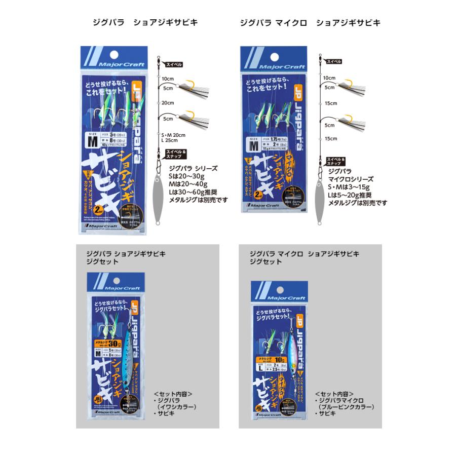 メジャークラフト/MAJORCRAFT ジグパラ マイクロ ショアジギサビキ ジグセット M-1.75,L-2号 7,10g  JPM-SABIKI set メタルジグ マイクロジグ  JIGPARA｜f-marin｜02