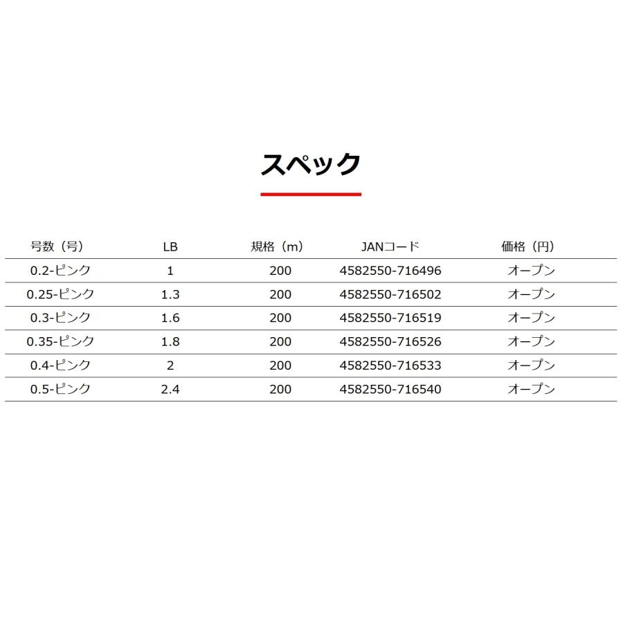 YGK/よつあみ エックスブレイド D-PET アジング 失透ピンク 200m 0.2, 0.25, 0.3, 0.4, 0.5号 エステルライン国産・日本製 XBRAID D-PET AJING(メール便対応)｜f-marin｜04