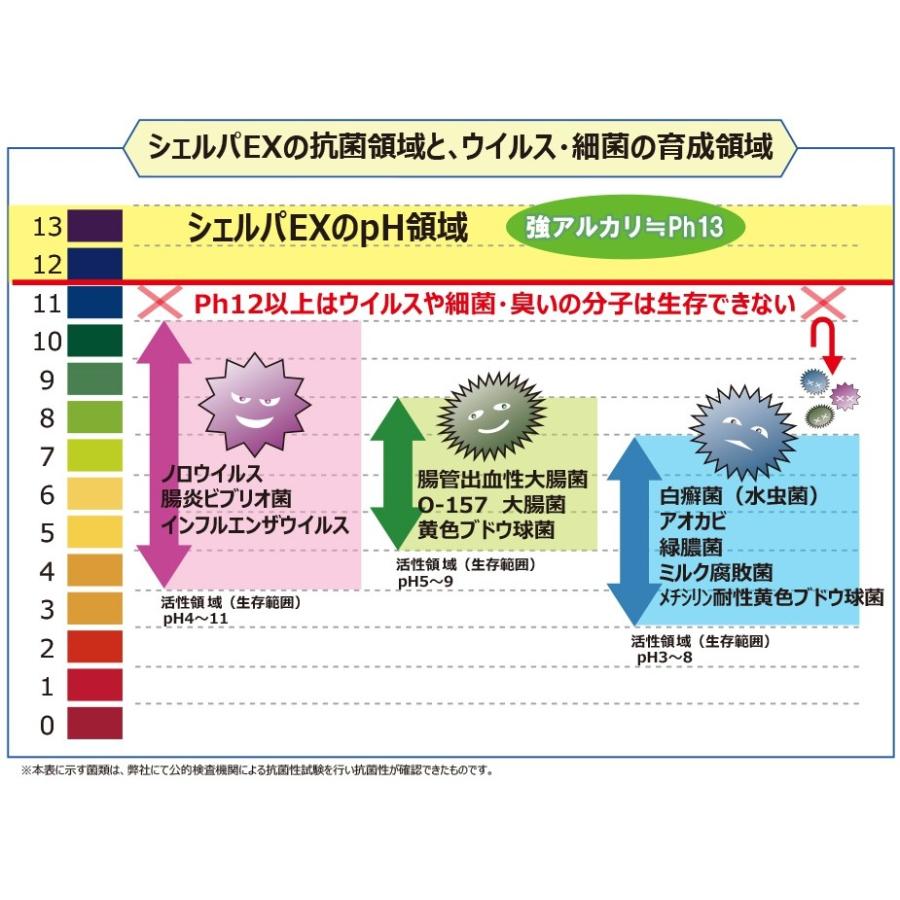 シェルパワー/SHELLPA EX 除菌洗浄水 500ml  除菌スプレー・除菌剤 アルカリ性・Ph13 新型コロナウイルス対策グッズ 国産・日本製｜f-marin｜10